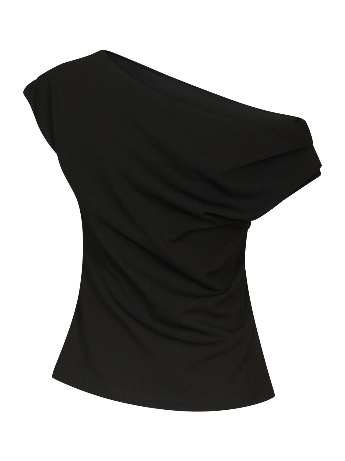 Mabelle Drapy one-shoulder top – Black